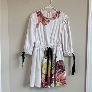 Ted Baker classic white dress with flowers